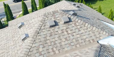 New roof installation showing clean shingle alignment